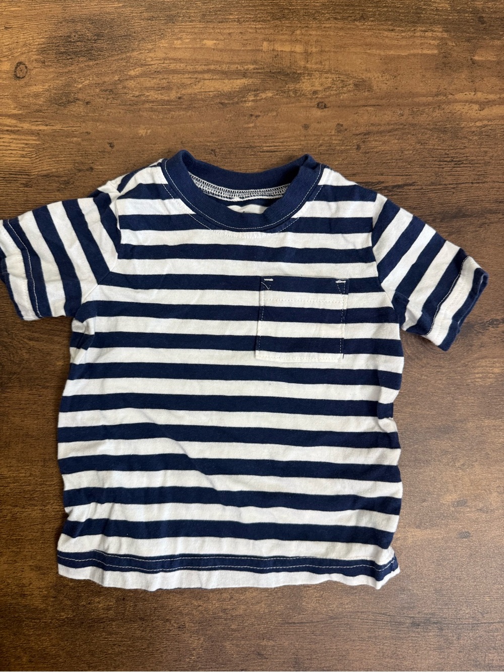 ⭐️5 for $20⭐️Striped Navy & White Short-Sleeve Pocket Tee - Kids 12M